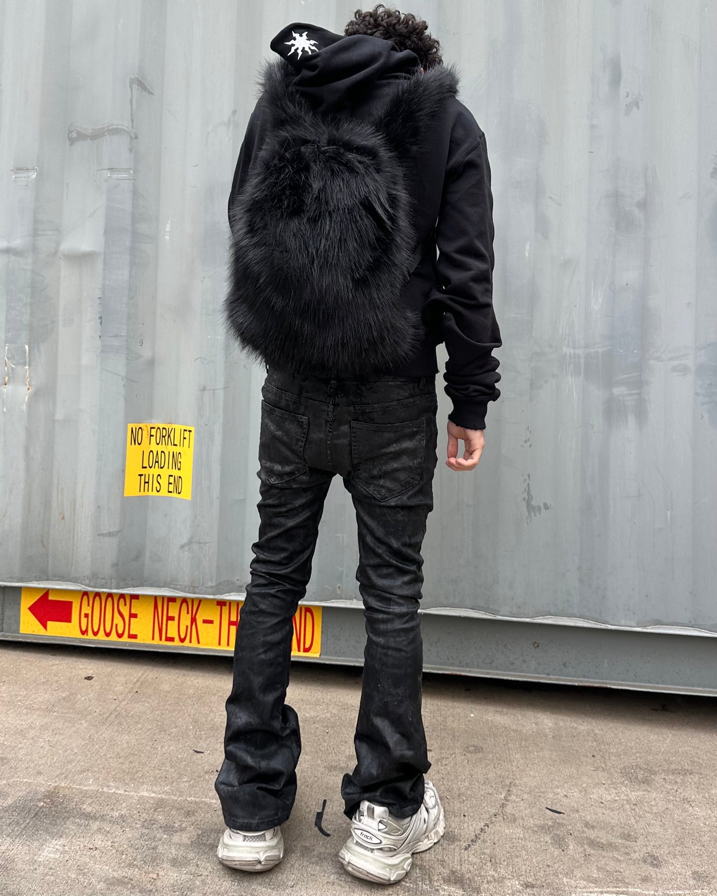 BLACK FLARE WAX DENIM