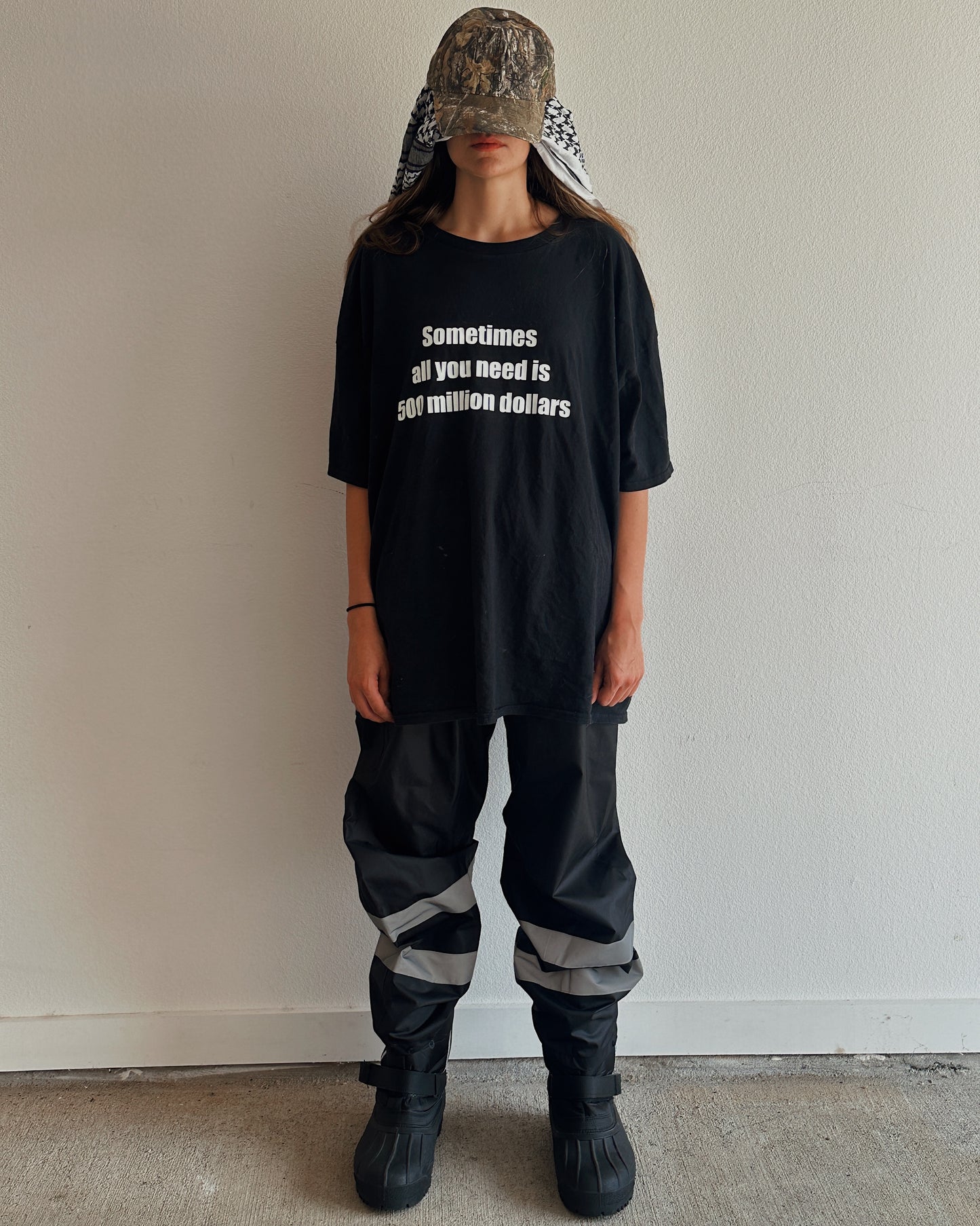 Black Reflective Nylon Overpant