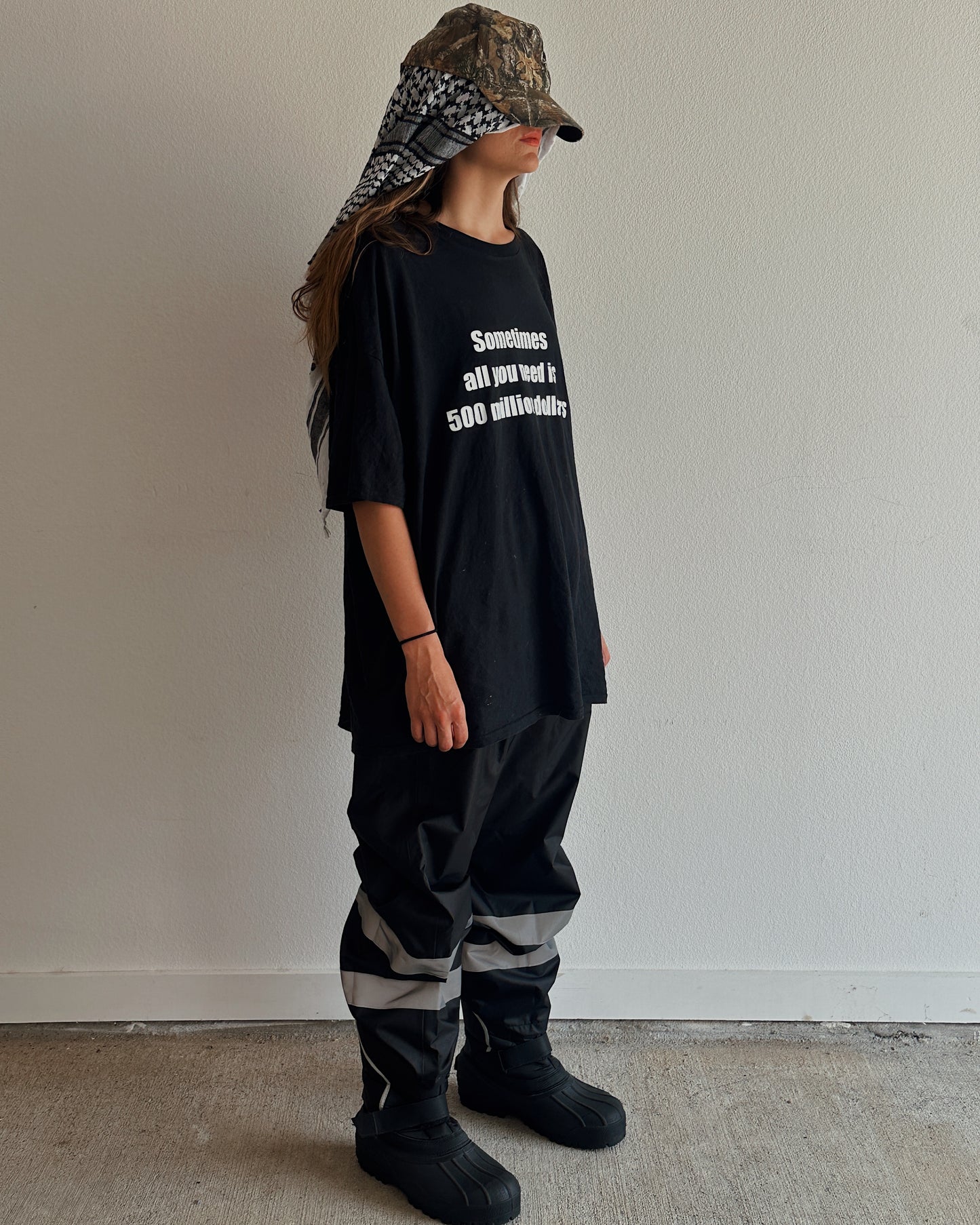 Black Reflective Nylon Overpant