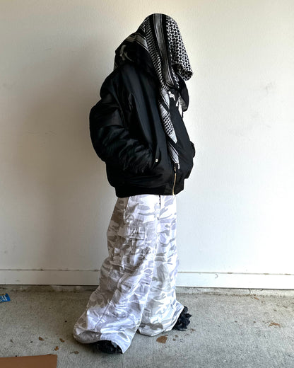 ORANGE VELVET REVERSABLE SECRUITY HOODED BOMBER