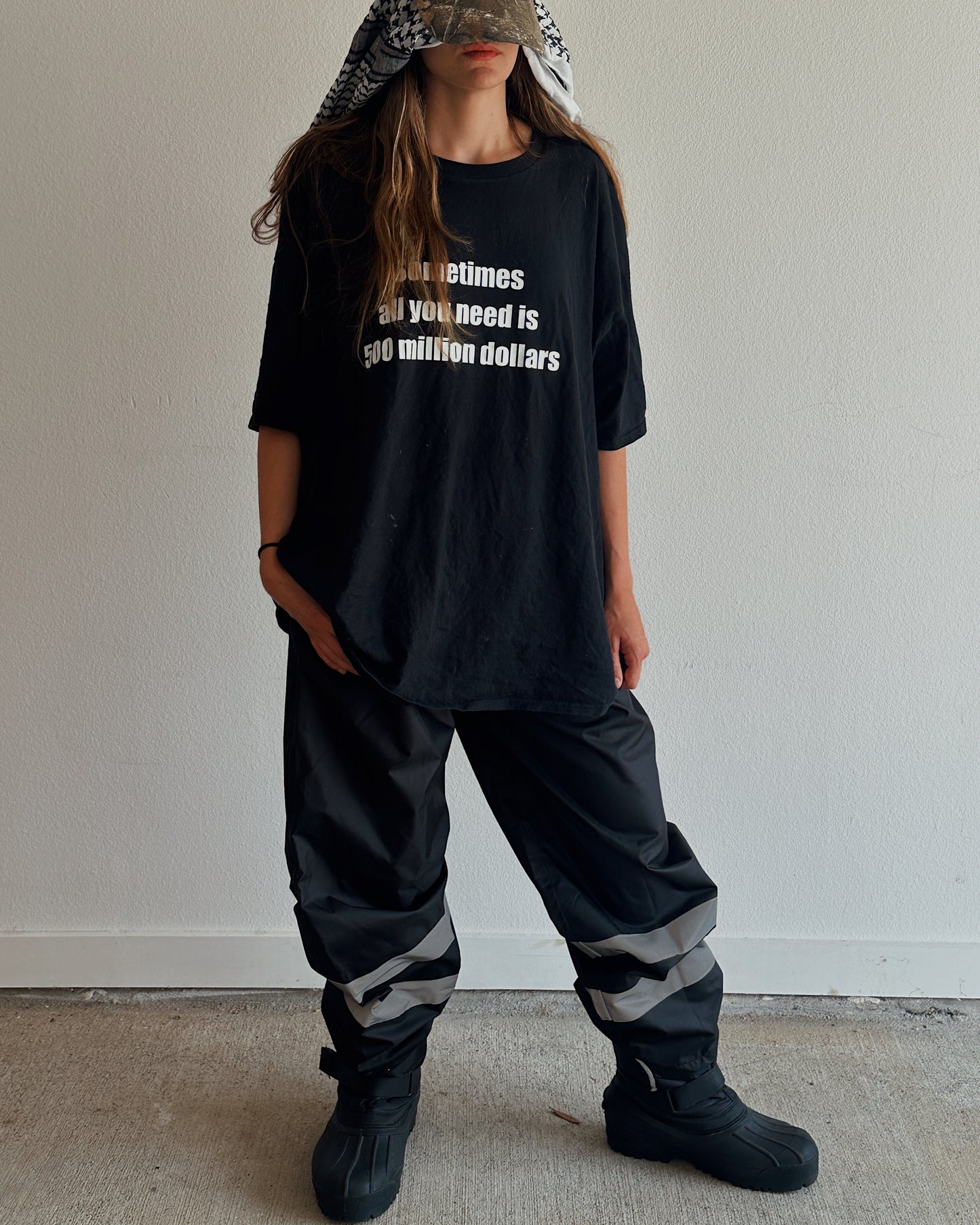 Black Reflective Nylon Overpant