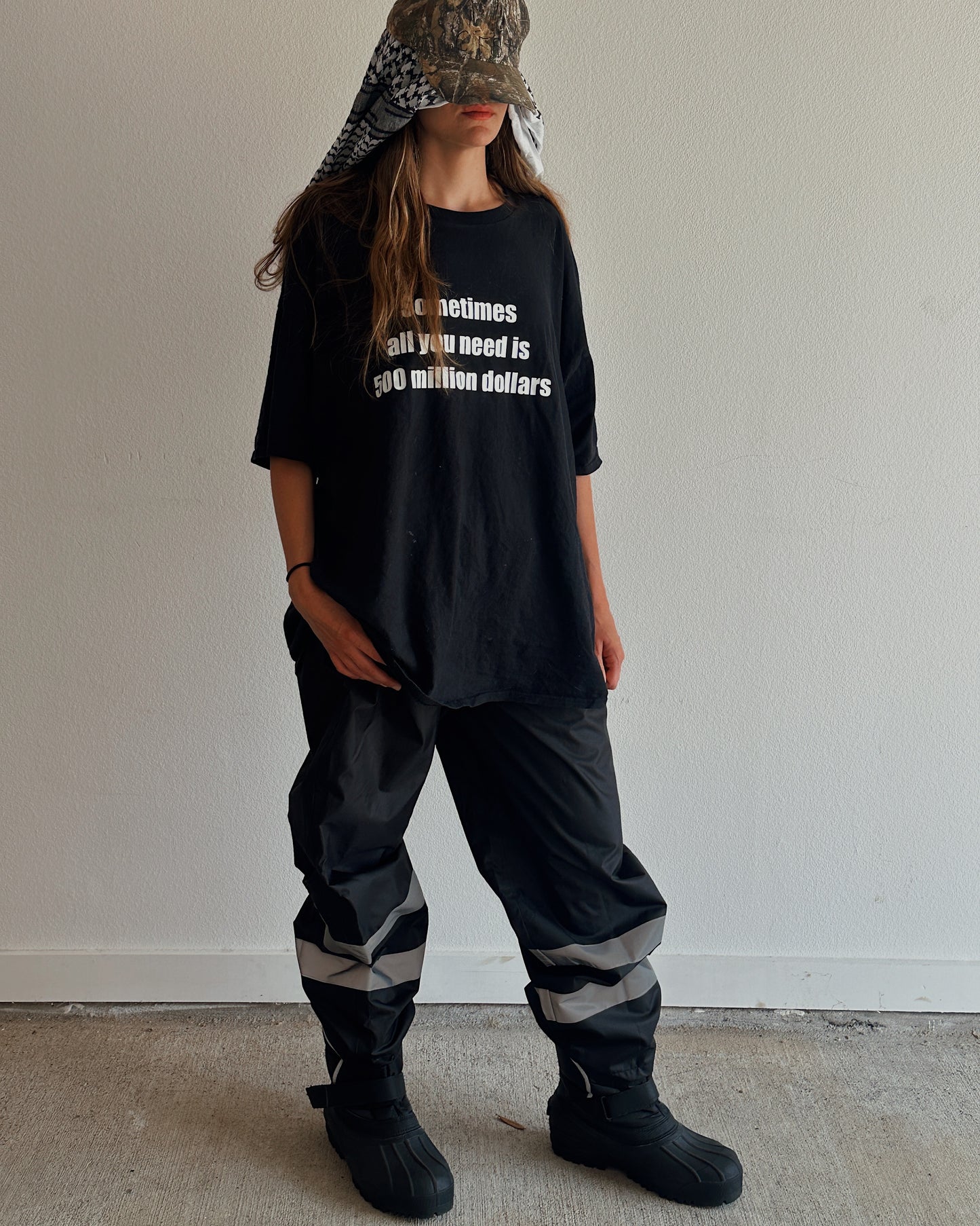 Black Reflective Nylon Overpant