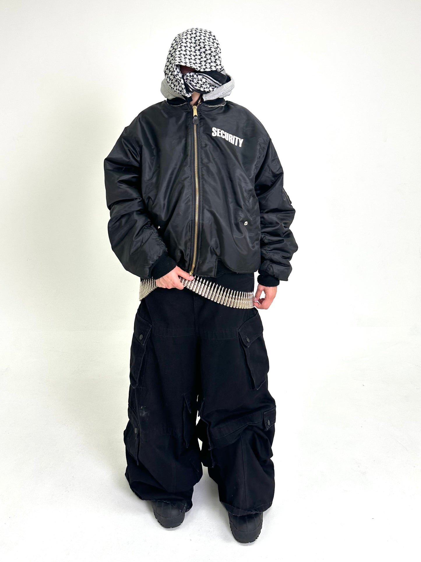 ORANGE VELVET REVERSABLE SECRUITY HOODED BOMBER