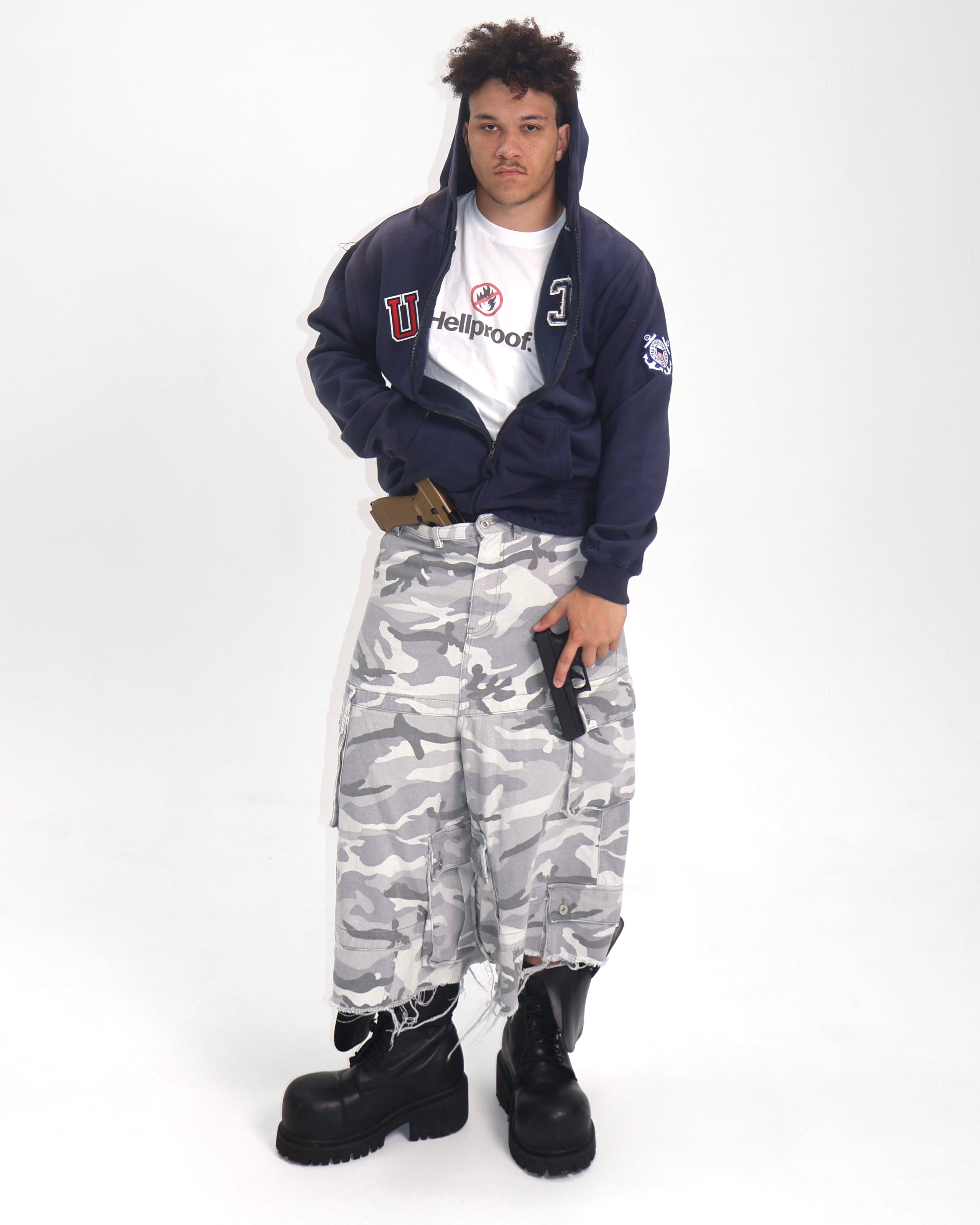 ARCTIC CAMO 3/4 DENIM SHORT