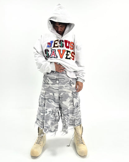 ARCTIC CAMO 3/4 DENIM SHORT