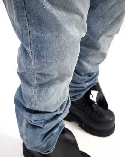 STONEWASHED BOOTCUT WAX JEAN