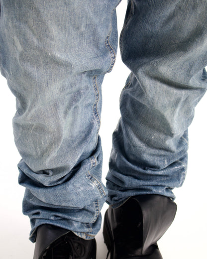 STONEWASHED BOOTCUT WAX JEAN