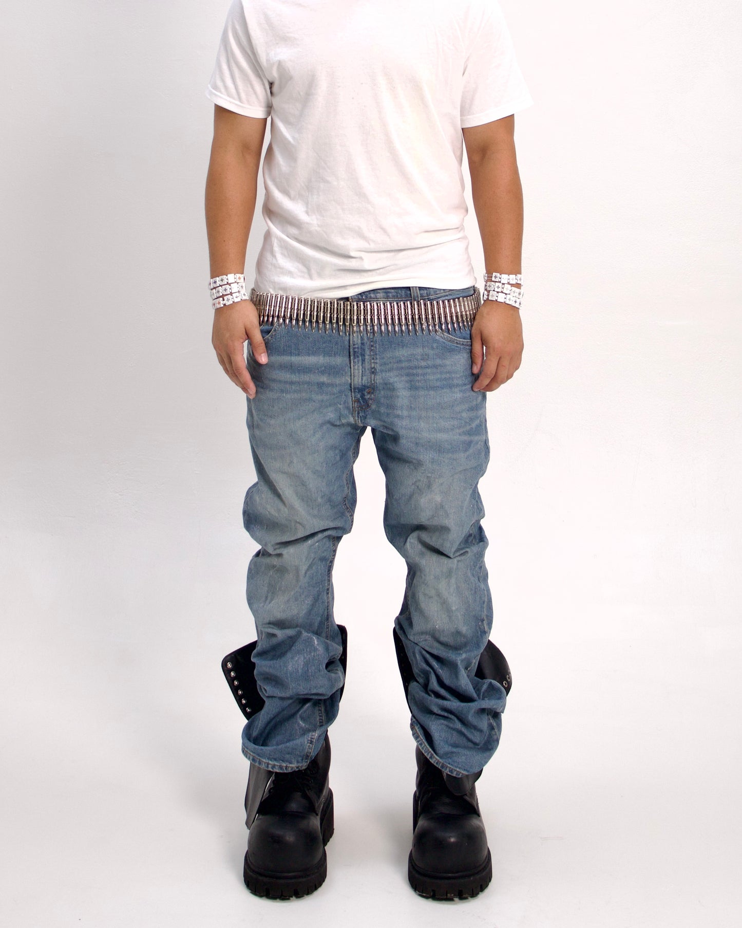 STONEWASHED BOOTCUT WAX JEAN