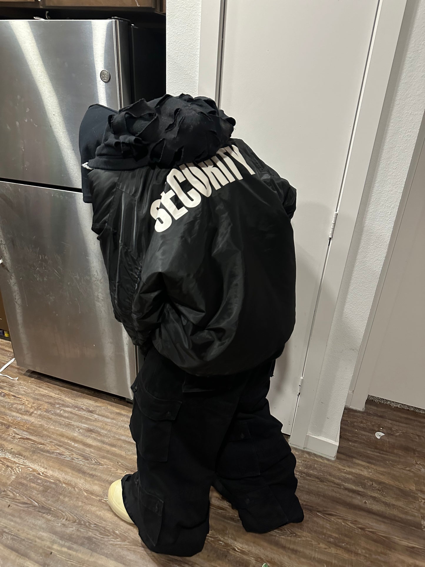 ORANGE VELVET REVERSABLE SECRUITY HOODED BOMBER