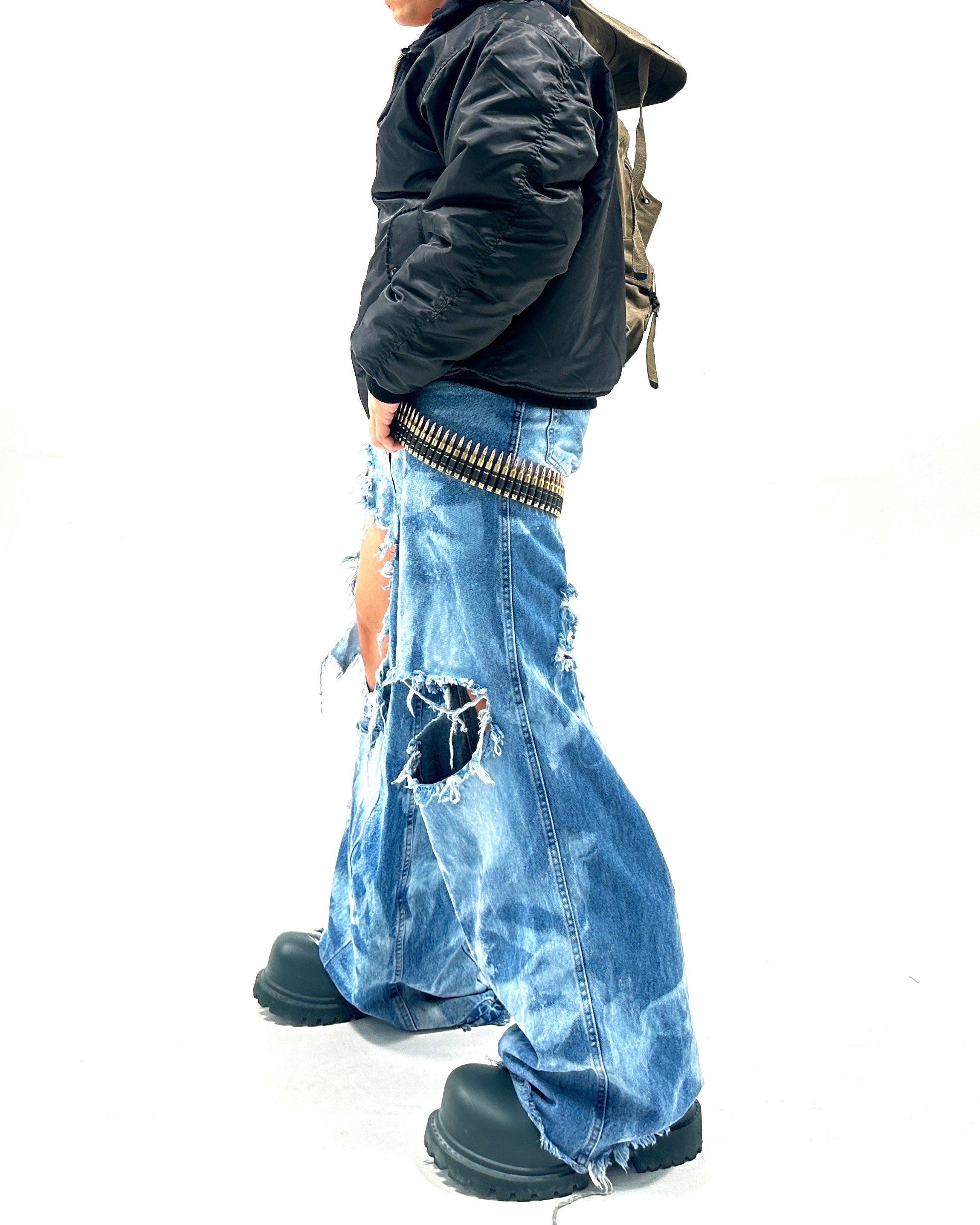 Marble Striped Blowout Denim
