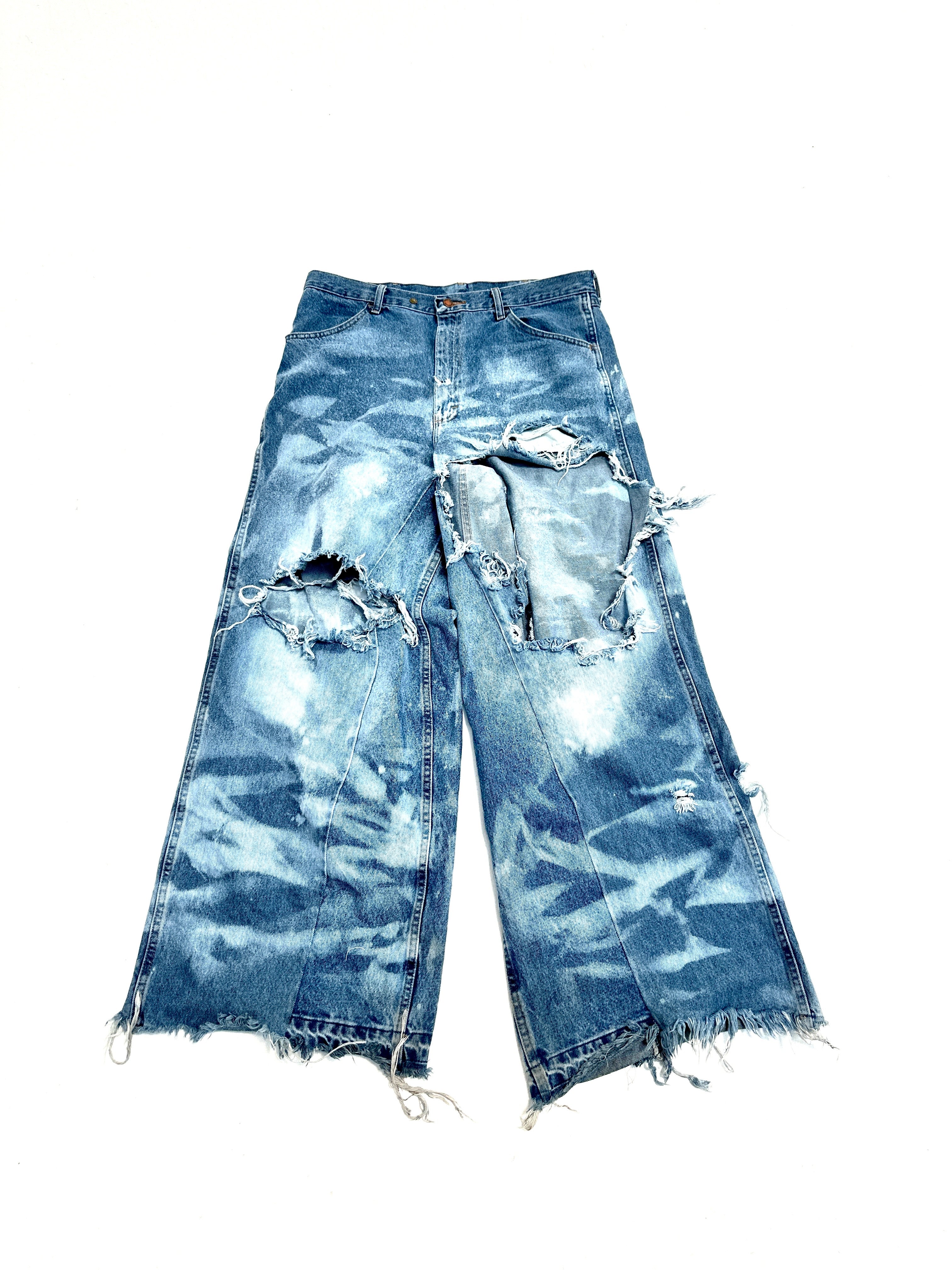 Marble Striped Blowout Denim