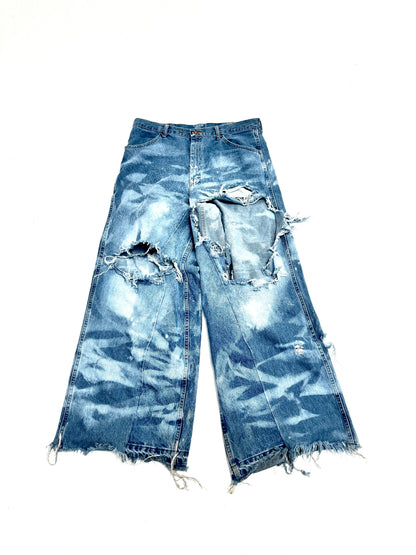 Marble Striped Blowout Denim