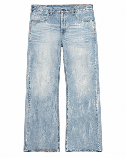 STONEWASHED BOOTCUT WAX JEAN