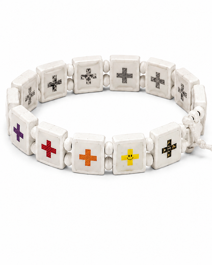 MULTICOLORED CROSS BRACELET (REVERSIBLE)
