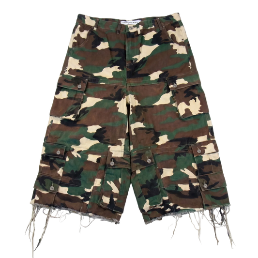 WOODLAND CAMO 3/4 DENIM SHORT